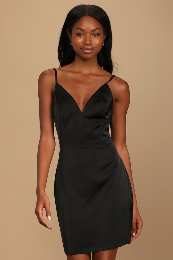 Black Lace Mini Dress - Bodycon Dress ...